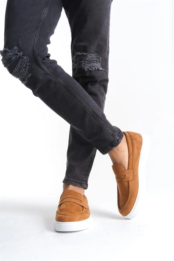 SLW180 Estilo X Bağcıksız Süet Erkek Günlük Spor Klasik Ayakkabı SBT - Taba