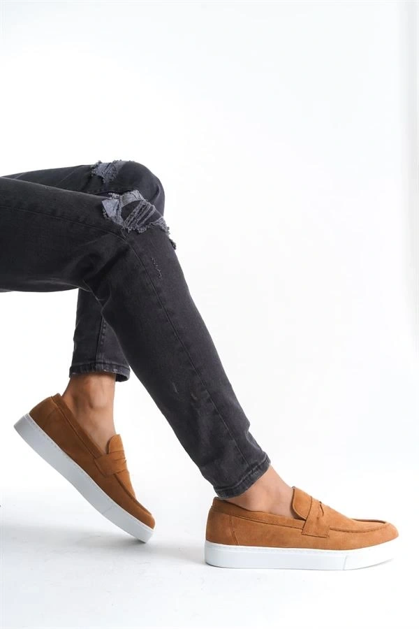 SLW180 Estilo X Bağcıksız Süet Erkek Günlük Spor Klasik Ayakkabı SBT - Taba