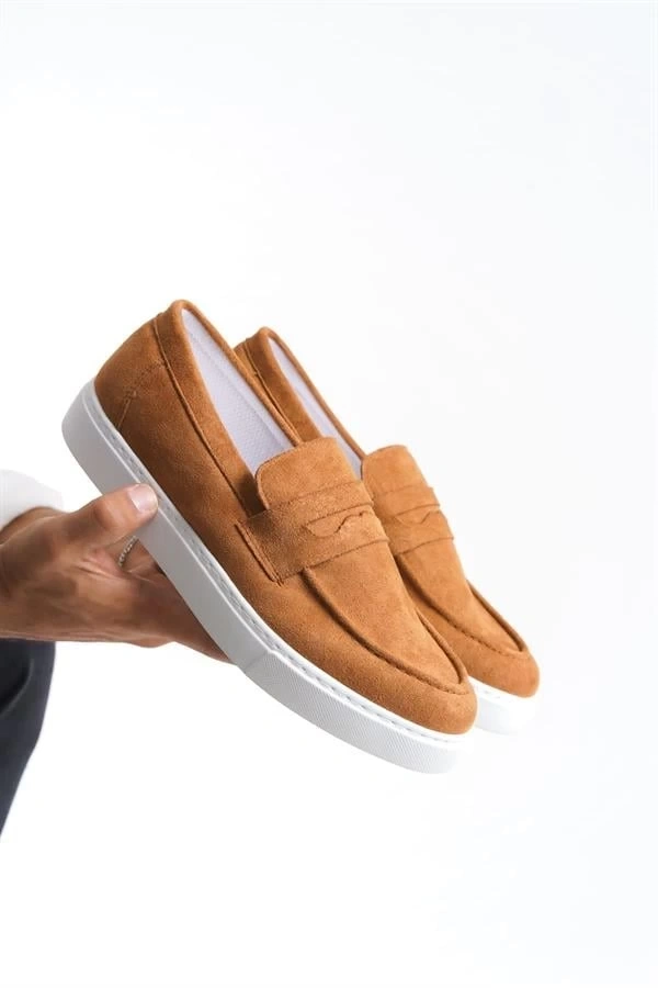 SLW180 Estilo X Bağcıksız Süet Erkek Günlük Spor Klasik Ayakkabı SBT - Taba