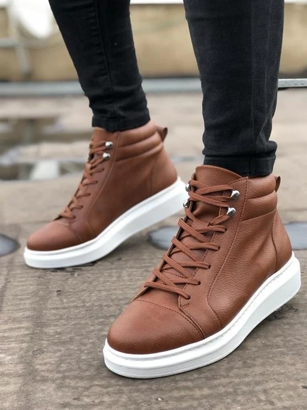 SLW202 Toronto Bağcıklı Cilt Erkek Spor Bot BT - Taba