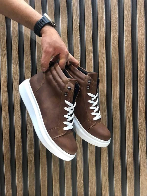 SLW202 Toronto Bağcıklı Cilt Erkek Spor Bot BT - Taba