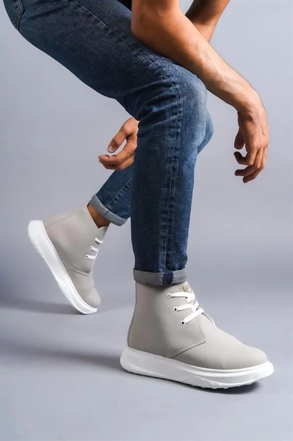 SLW204 Franca Bağcıklı Süet Erkek Spor Bot BT - Gri