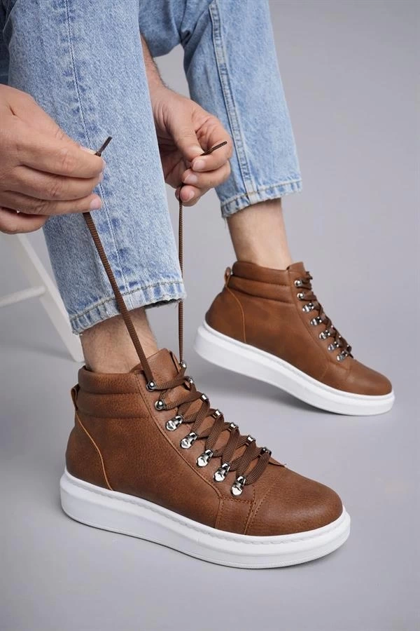 SLW206 Ottawa Bağcıklı Cilt Erkek Günlük Spor Bot BT - Taba