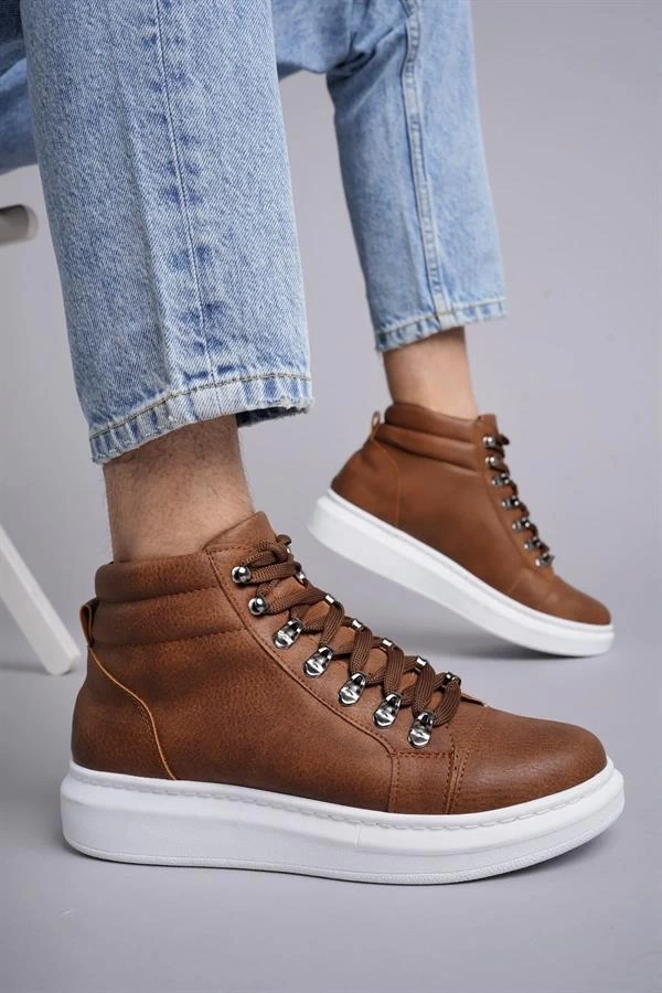 SLW206 Ottawa Bağcıklı Cilt Erkek Günlük Spor Bot BT - Taba