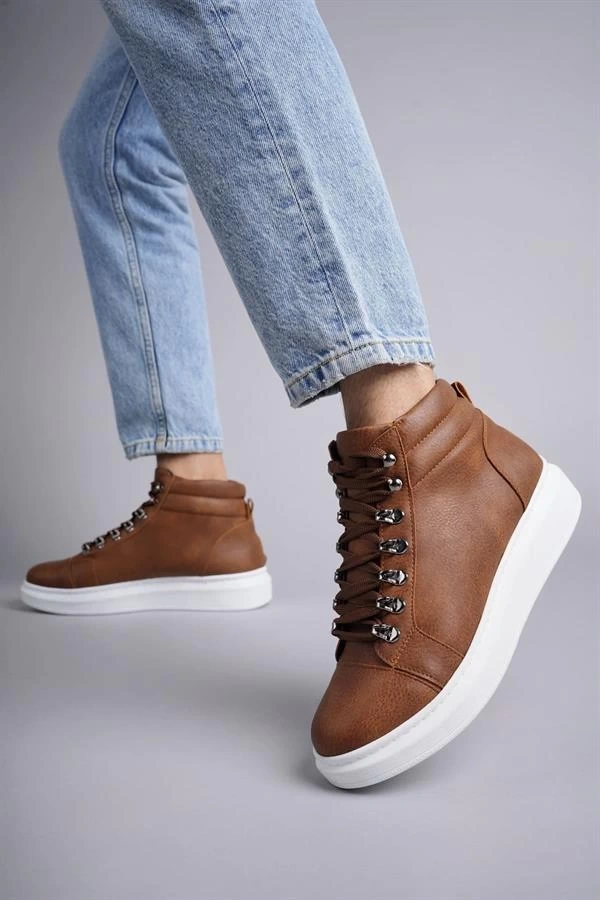 SLW206 Ottawa Bağcıklı Cilt Erkek Günlük Spor Bot BT - Taba