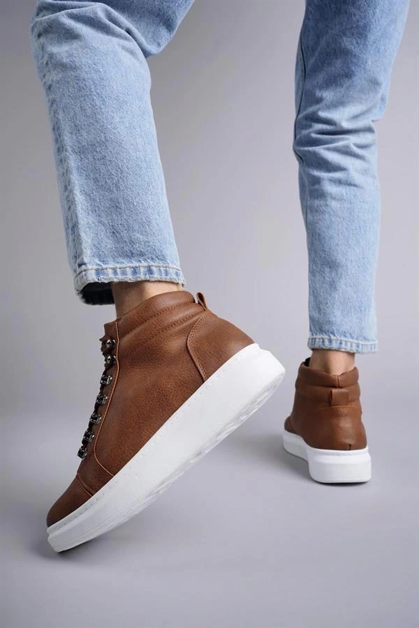 SLW206 Ottawa Bağcıklı Cilt Erkek Günlük Spor Bot BT - Taba