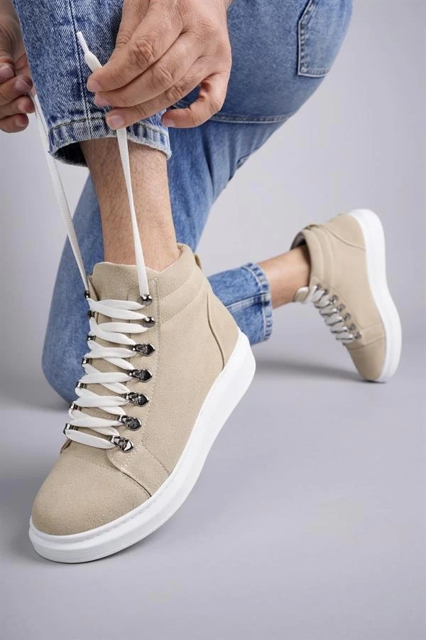 SLW206 Ottawa Bağcıklı Süet Erkek Günlük Spor Bot BT - Krem