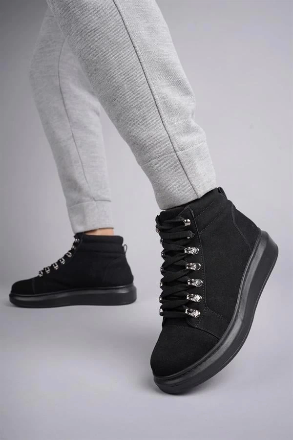 SLW206 Ottawa Bağcıklı Süet Erkek Günlük Spor Bot ST - Siyah