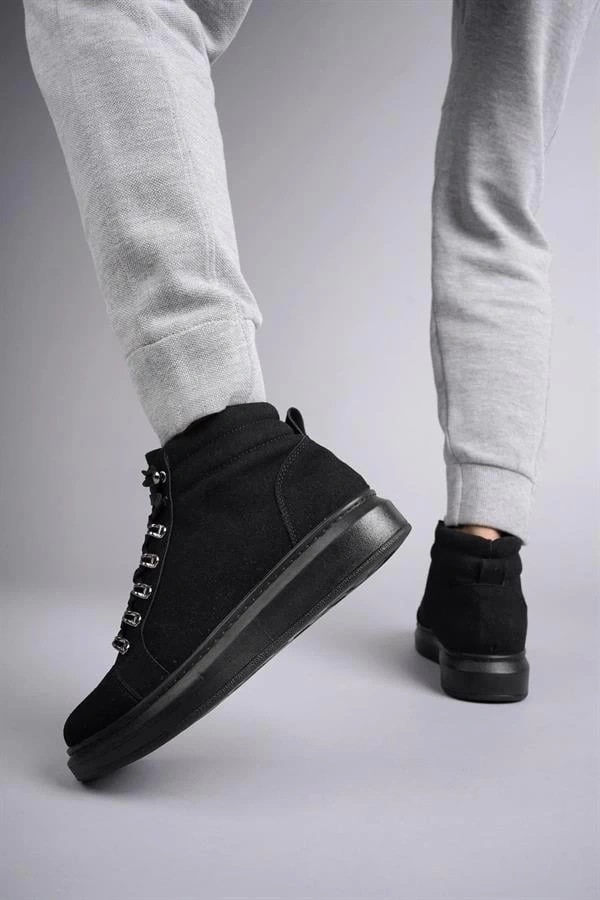 SLW206 Ottawa Bağcıklı Süet Erkek Günlük Spor Bot ST - Siyah