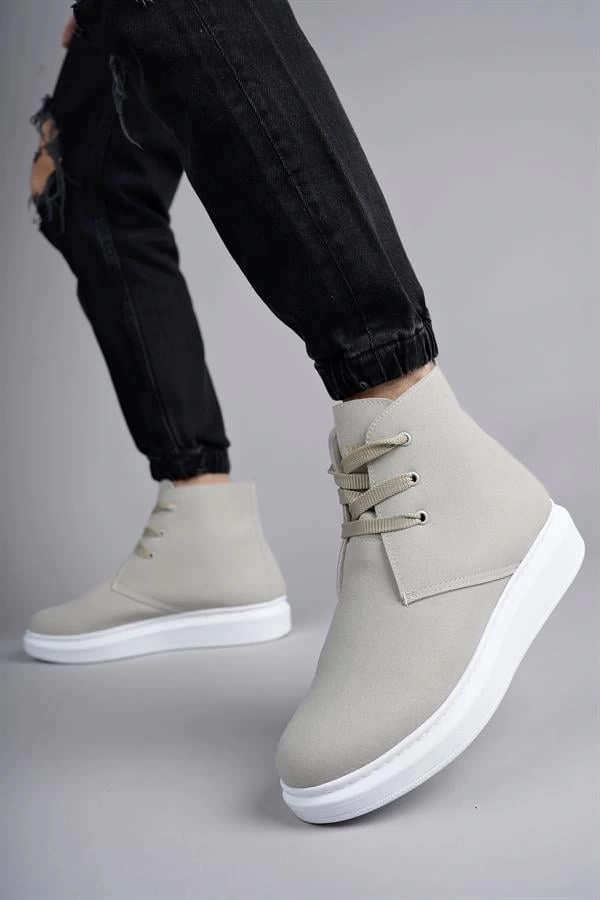 SLW207 Oslo Bağcıklı Süet Erkek Günlük Spor Bot BT - Gri