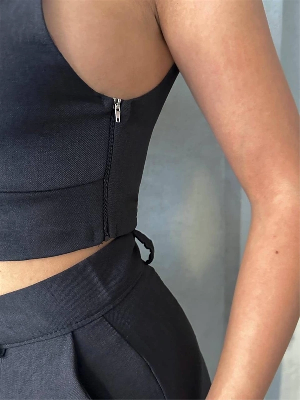 Şortlu keten takım