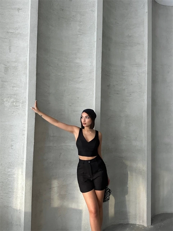 Şortlu keten takım