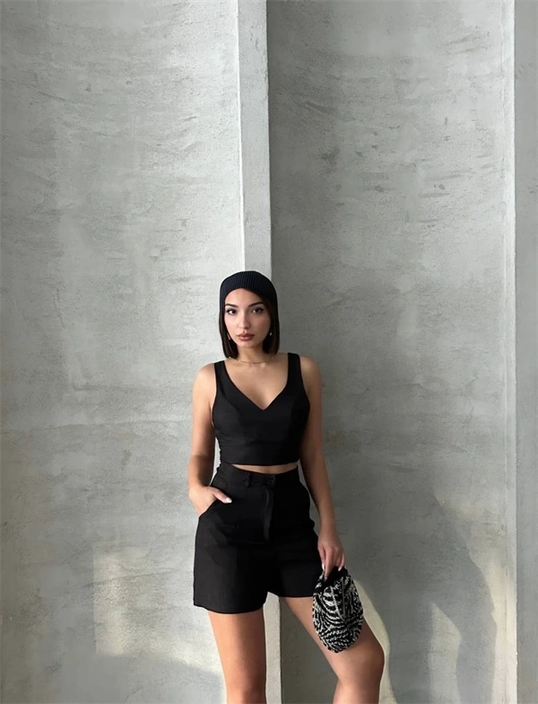 Şortlu keten takım