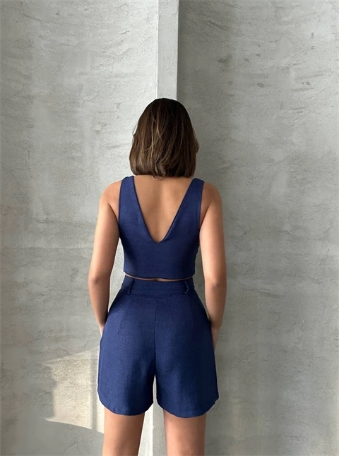 Şortlu keten takım s255014