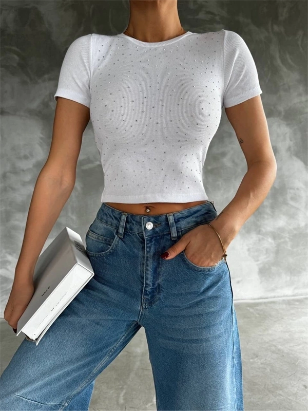 Taş baskılı kaş korse bluz