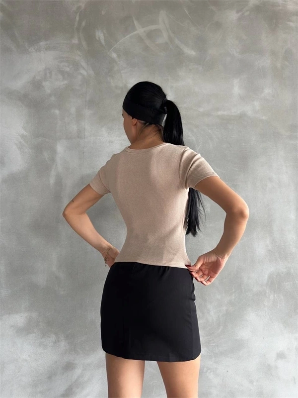 Taş baskılı kaş korse bluz