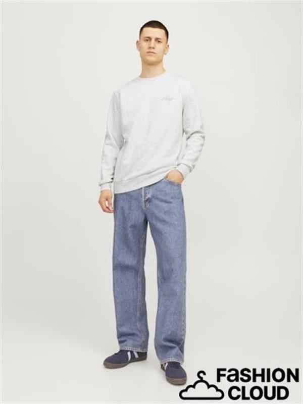 Üç İplik Küçük Baskılı Erkek Sweatshirt