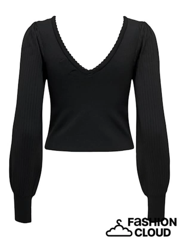 V Yaka Günlük Giyilebilen Şık Yaka Detay Kadın Sweat