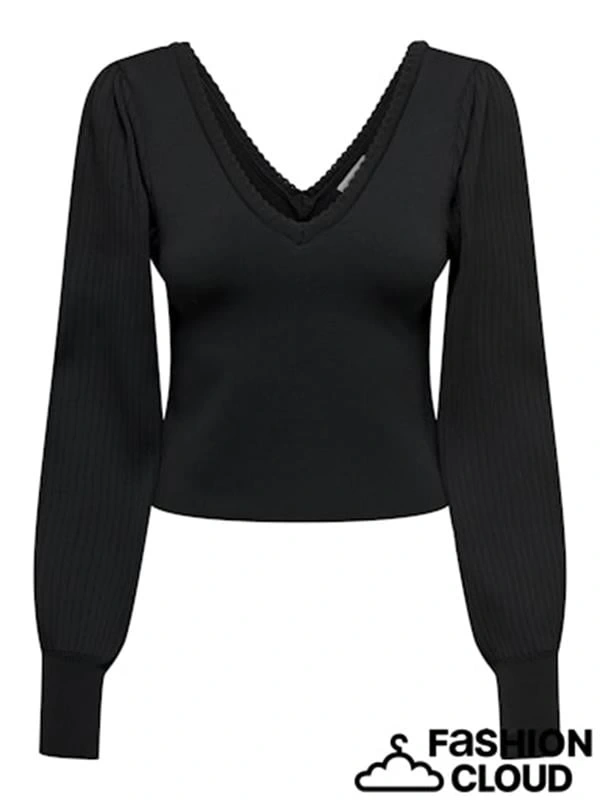 V Yaka Günlük Giyilebilen Şık Yaka Detay Kadın Sweat