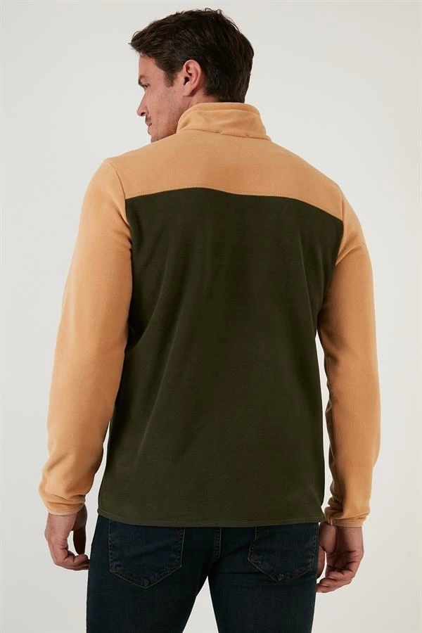 Yarım Fermuar Parçalı Polar