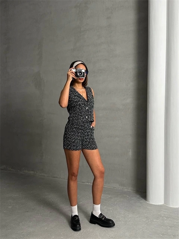 Yelekli şort takım