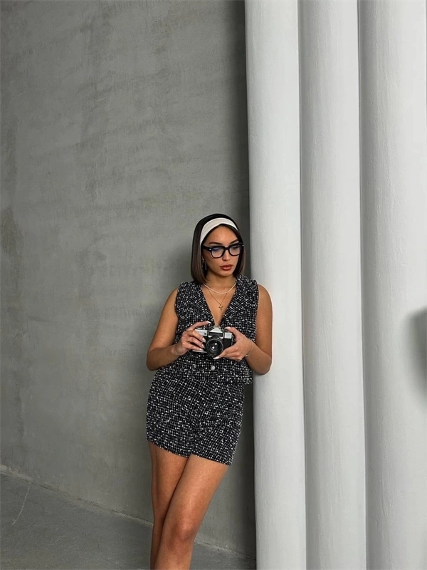 Yelekli şort takım