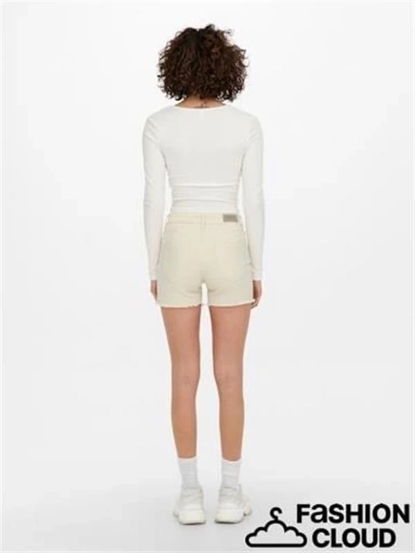 Yüksek Bel Likralı Kadın Kot Şort 15196303