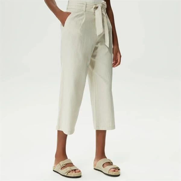 Yüksek Belli Linen Culotte Kadın Rengi Pantolon