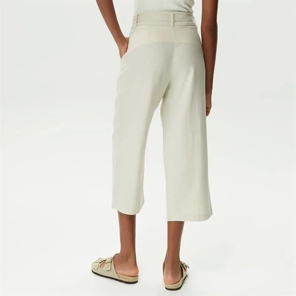 Yüksek Belli Linen Culotte Kadın Rengi Pantolon