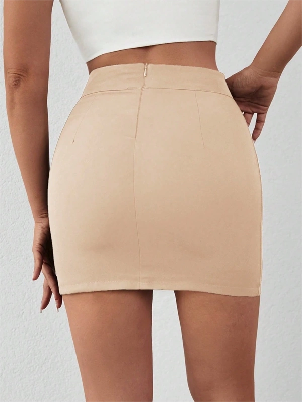 Zincirli mini şortlu etek