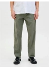 12248606 Relaxed Fıt Beli Lastikli Keten Jogger Erkek Pantolon Haki