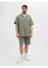 12279651 Müslin Kumaş Büyük Beden Rahat Erkek Short Haki