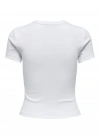 15339774 Likralı Fitilli Slim Fit Kadın T-Shirt Beyaz