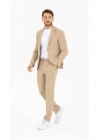 2534 Beli Lastikli Jogger Old Money Style Erkek Pantolon Bej