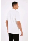 2570 Fermuarlı Polo Yaka Merselize Kumaş Kolu Ve Beli Lastikli Erkek TShirt Beyaz