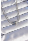 316L Çelik Çift Zincirli Gümüş Renk Topçuk İtalyan Model Kolye