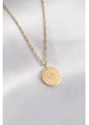 316L Çelik Gold Renk Burçlar İşleme Kadın Kolye