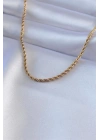 316L Çelik Gold Renk Burgu Model 45 cm Kadın Kolye