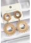 316L Çelik Gold Renk Güneş Model Kadın Küpe
