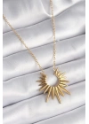 316L Çelik Gold Renk Güneş Model Vintage Kadın Kolye