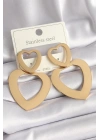 316L Çelik Gold Renk Kalp Model Kadın Küpe