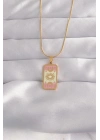 316L Çelik Gold Renk Karışık Mineli Ay Figür Tarot Kolye