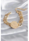 316L Çelik Gold Renk Reşat Altın Model Samanyolu Kadın Bileklik