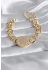 316L Çelik Gold Renk Tam Altın Model Samanyolu Kadın Bileklik