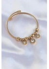 316L Çelik Gold Renk Zirkon Taşlı Model Charm Bileklik