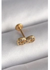 316L Çelik Gold Renk Zirkon Taşlı Sonsuzluk Model Tragus Piercing