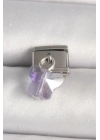 316L Çelik Gümüş Renk Mor Zirkon Taşlı Nomination Charm