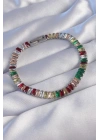 316L Çelik Gümüş Renk Renkli Su Yolu Tasarımlı Bileklik