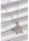 316L Çelik Gümüş Renk Zincir Zirkon Taşlı Kar Tanesi Model Kadın Kolye