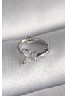 316L Çelik Gümüş Renk Zirkon Taşlı Kelebek Model Tragus Piercing